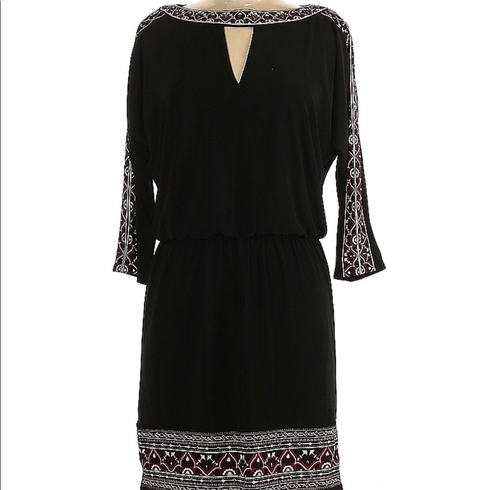 White House Black Market Women’s Embroidered Details Dress Black